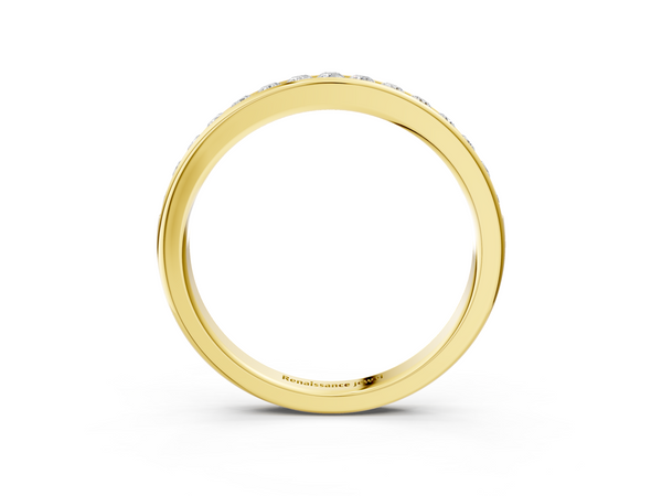 Yellow gold Round Cut Diamond Channel Set Eternity Band
