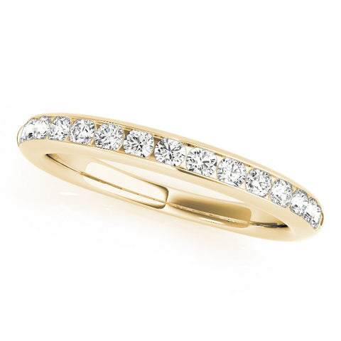 Yellow gold Round Cut Diamond Channel Set Eternity Band