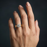 Yellow gold Round Cut Diamond Channel Set Solitaire Ring with Four-Prong Setting_18