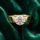 Yellow gold Round Cut Diamond Channel Set Solitaire Ring with Four-Prong Setting_21