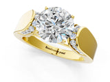Yellow gold Round Cut Diamond Channel Set Solitaire Ring with Four-Prong Setting_45