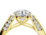 Yellow gold Round Cut Diamond Channel Set Solitaire Ring with Four-Prong Setting_48