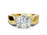Yellow gold Round Cut Diamond Channel Set Solitaire Ring with Four-Prong Setting_6