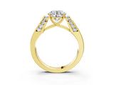 Yellow gold Round Cut Diamond Channel Set Solitaire Ring with Four-Prong Setting_9