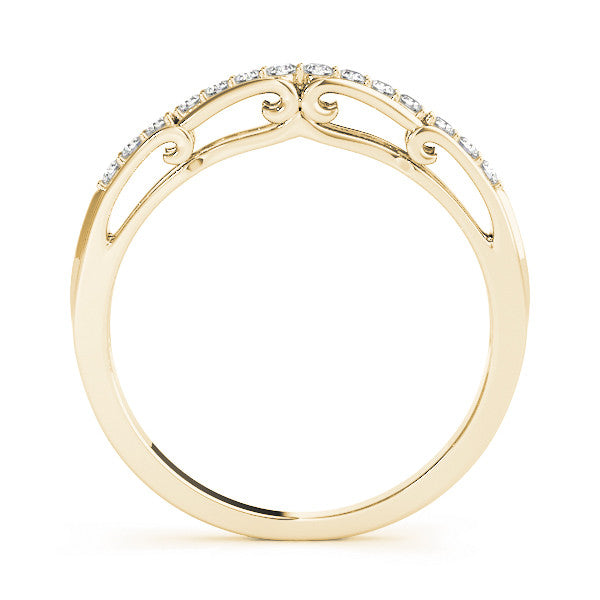 Yellow gold Round Cut Diamond Channel Set White Gold Band 1