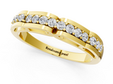 Yellow gold Round Cut Diamond Channel Set White Gold Band_5