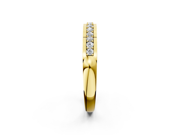 Yellow gold Round Cut Diamond Channel Set White Gold Band