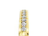 Yellow gold Round Cut Diamond Channel Set White Gold Band_9