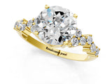 Yellow gold Round Cut Diamond Cluster Pavé Band with Four-Prong Setting_13