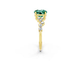Yellow gold Round Cut Diamond Cluster Pavé Band with Four-Prong Setting_2