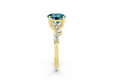 Yellow gold Round Cut Diamond Cluster Pavé Band with Four-Prong Setting_2
