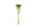 Yellow gold Round Cut Diamond Cluster Pavé Band with Four-Prong Setting_2
