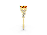 Yellow gold Round Cut Diamond Cluster Pavé Band with Four-Prong Setting_2