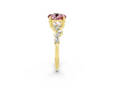 Yellow gold Round Cut Diamond Cluster Pavé Band with Four-Prong Setting_2