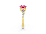 Yellow gold Round Cut Diamond Cluster Pavé Band with Four-Prong Setting_2