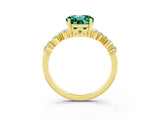 Yellow gold Round Cut Diamond Cluster Pavé Band with Four-Prong Setting_3