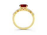 Yellow gold Round Cut Diamond Cluster Pavé Band with Four-Prong Setting_3