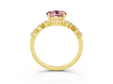 Yellow gold Round Cut Diamond Cluster Pavé Band with Four-Prong Setting_3