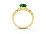 Yellow gold Round Cut Diamond Cluster Pavé Band with Four-Prong Setting_3