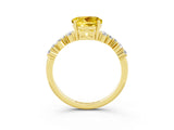 Yellow gold Round Cut Diamond Cluster Pavé Band with Four-Prong Setting_3