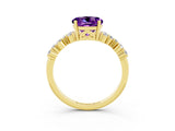 Yellow gold Round Cut Diamond Cluster Pavé Band with Four-Prong Setting_3