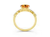 Yellow gold Round Cut Diamond Cluster Pavé Band with Four-Prong Setting_3