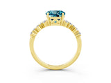 Yellow gold Round Cut Diamond Cluster Pavé Band with Four-Prong Setting_3
