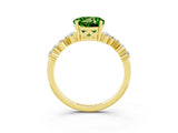 Yellow gold Round Cut Diamond Cluster Pavé Band with Four-Prong Setting_3