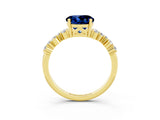 Yellow gold Round Cut Diamond Cluster Pavé Band with Four-Prong Setting_3