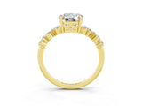 Yellow gold Round Cut Diamond Cluster Pavé Band with Four-Prong Setting_3