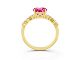 Yellow gold Round Cut Diamond Cluster Pavé Band with Four-Prong Setting_3