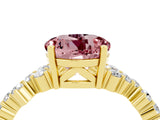 Yellow gold Round Cut Diamond Cluster Pavé Band with Four-Prong Setting_4
