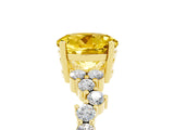 Yellow gold Round Cut Diamond Cluster Pavé Band with Four-Prong Setting_5