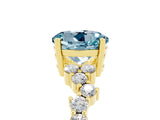 Yellow gold Round Cut Diamond Cluster Pavé Band with Four-Prong Setting_5