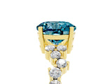 Yellow gold Round Cut Diamond Cluster Pavé Band with Four-Prong Setting_5