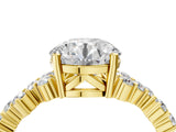 Yellow gold Round Cut Diamond Cluster Pavé Band with Four-Prong Setting_7