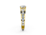 Yellow gold Round Cut Diamond Engagement Ring with Pavé Band and Four-Prong Setting_17