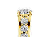 Yellow gold Round Cut Diamond Engagement Ring with Pavé Band and Four-Prong Setting_20