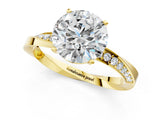 Yellow gold Round Cut Diamond Engagement Ring with Side Stone Accents and Four-Prong Setting_22