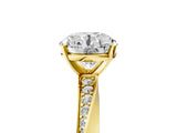 Yellow gold Round Cut Diamond Engagement Ring with Side Stone Accents and Four-Prong Setting_26