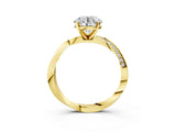 Yellow gold Round Cut Diamond Engagement Ring with Side Stone Accents and Four-Prong Setting_27