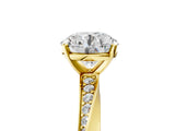 Yellow gold Round Cut Diamond Engagement Ring with Side Stone Accents and Four-Prong Setting_29