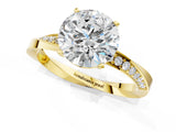 Yellow gold Round Cut Diamond Engagement Ring with Side Stone Accents and Four-Prong Setting_73