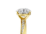 Yellow gold Round Cut Diamond Engagement Ring with Side Stone Accents and Four-Prong Setting_77