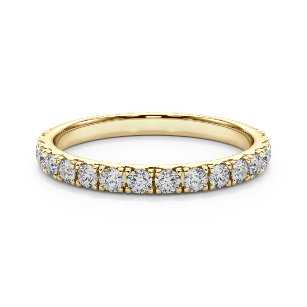 Yellow gold Round Cut Diamond Eternity Band with Shared Prong Setting 1