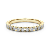 Yellow gold Round Cut Diamond Eternity Band with Shared Prong Setting 1
