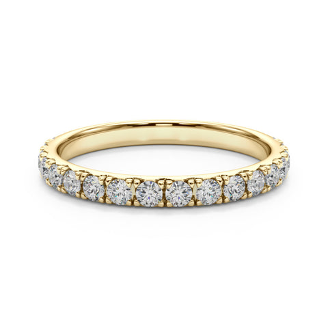 Yellow gold Round Cut Diamond Eternity Band with Shared Prong Setting 1