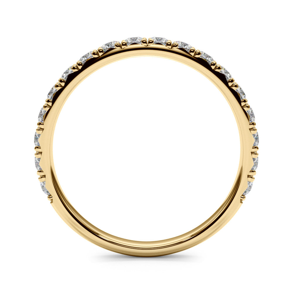 Yellow gold Round Cut Diamond Eternity Band with Shared Prong Setting 2