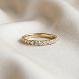Yellow gold Round Cut Diamond Eternity Band with Shared Prong Setting_9