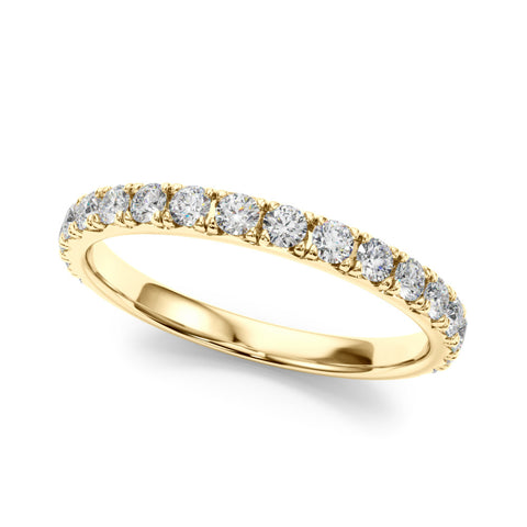 Yellow gold Round Cut Diamond Eternity Band with Shared Prong Setting